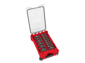 lot 404 image: Milwaukee SHOCKWAVE Impact-Duty 12 in. Drive SAE Deep Well Impact PACKOUT Socket Set (15-Piece)