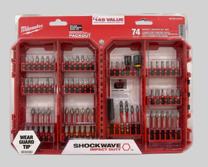 lot 214 image: Milwaukee Impact Driver Bit Set, Custom Alloy Steel, Optimized for Durability and Productivity, 74-Piece Set
