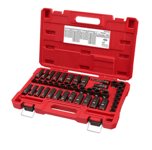 lot 302 image: Milwaukee SHOCKWAVE 38 Drive 43PC SAE & Metric 6 Point Impact Socket Set