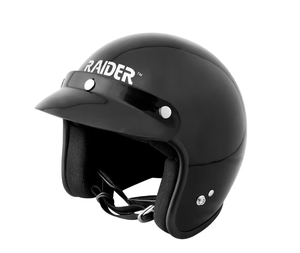 lot 461 image: Raider Medium Adult Gloss Black Open Face Helmet with Goggles