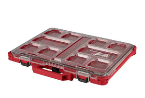 lot 476 image: LOT of 2 Milwaukee PACKOUT 11-Compartment Low-Profile Impact Resistant Portable Small Parts Organizer