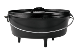 lot 708 image: 12 Inch  6 Quart Cast Iron Camp Dutch Oven