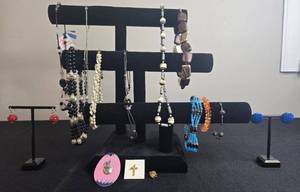 Collection of Fashion Jewelry Including Necklaces, Bracelets, and Pins - display not inc
