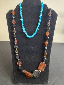 lot 25 image: Collection of Stylish Necklaces including Cookie Lee Pendant - display not inc