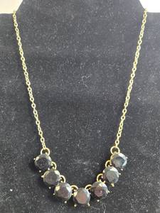 lot 29 image: Gold Tone Necklace with Black Bead Accents - display not inc