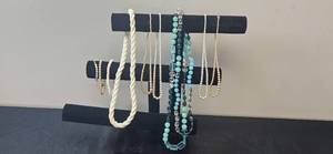 lot 54 image: Collection of Vintage Beaded Necklaces and Bracelets - displays not inc
