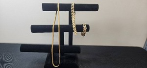 lot 66 image: Set of Gold-Tone Jewelry Pieces Necklace, Bracelet, and Chain - display not inc
