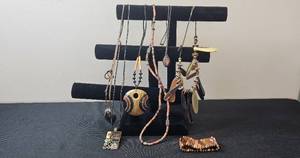 lot 68 image: Collection of Assorted Beaded Necklaces and Bracelets - display not inc