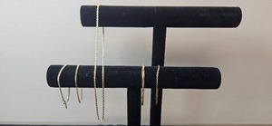 lot 69 image: Collection of 18K Gold Plated Necklaces and Bracelets