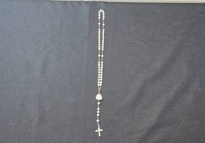 lot 71 image: 925 Sterling Silver Amedeo Rosary with Pink Beads