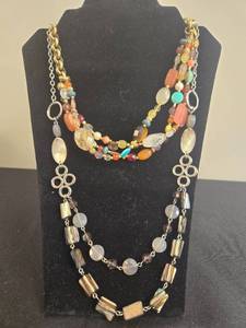 lot 107 image: Set of Lia Sophia Multicolor Beaded Necklaces - display not inc
