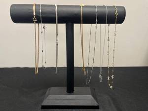lot 133 image: Collection of Avon Elegant Necklaces with Gold Tone and Silver Tone Finishes & Designs - display not inc