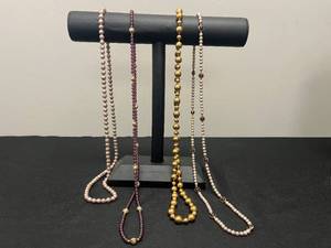lot 137 image: Set of Beaded Necklaces with Mixed Colors and Designs - display not inc