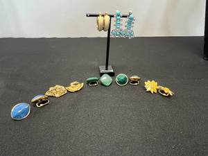 lot 150 image: Collection of Avon Vintage Costume Clip-On Earrings with Various Designs - display not inc
