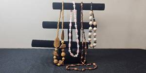 lot 81 image: Collection of Assorted Beaded  Necklaces - display not inc