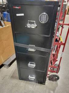 Vertical Fire King Cabinet (544388) 4 Drawer Vertical Filing Cabinet with Keypad *Code Unknown*