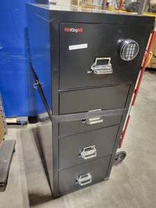 Vertical Fire King Cabinet (544388) 4 Drawer Vertical Filing Cabinet with Keypad *Code Unknown*