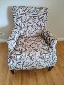 lot 18 image: Sam Moore Upholstered Chair in Leaf Pattern