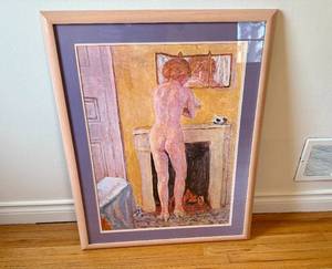 lot 31 image: Print Pierre Bonnard 1920s Nude in front of Fireplace