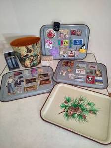 lot 92 image: Vintage Serving Trays & Office Supplies