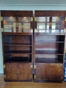 TWO MCM Henredon "Scene One" Wall Unit Bookcases