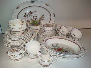 Vintage SPODE China Rosalie Pattern - Floral Basket Weave Design