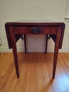 lot 170 image: Wood Drop Leaf End Table