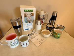 lot 67 image: Coffee time Cold Brew System, Electric Coffee Mill, Carafe & more.