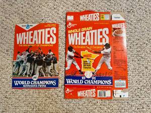 lot 238 image: 1991 World Series Minnesota Twins Wheaties Boxes