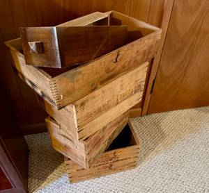 lot 216 image: Vintage Wood Boxes