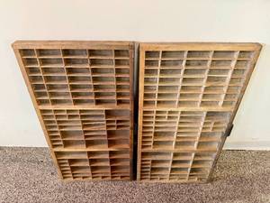 lot 191 image: Two Decorative Wooden Printer Trays