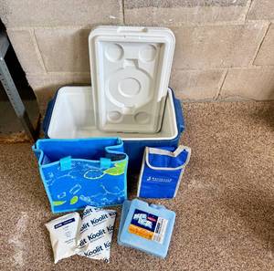 lot 188 image: Coleman Cooler, Ice Packs & more.