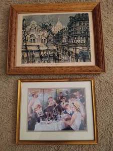 lot 252 image: Two Paris Themed Framed Art Pieces