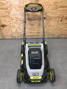 lot 1 image: RYOBI 40V HP Brushless 20 in. Cordless Battery Walk Behind Push Lawn Mower Model # RY401017VNM - Tool Only