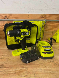lot 21 image: RYOBI PSBDD02K2 ONE HP 18V Brushless Cordless Compact 12in. DrillDriver Kit