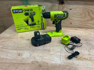 lot 22 image: RYOBI PCL201K1 ONE 18V Cordless 38 in. DrillDriver Kit with 1.5 Ah Battery and Charger