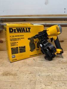 lot 90 image: DEWALT DW46RN 1-34 in. 15 Degree Pneumatic Coil Roofing Nailer - C249