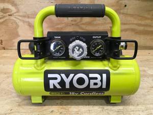 lot 25 image: RYOBI ONE 1 Gal. 120 PSI Portable 18V Horizontal Air Compressor Model # P739 - Tool Only