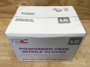 lot 116 image: Case of TAC Powdered Free Nitrile Gloves Size Large
