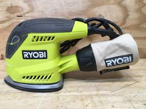 lot 80 image: RYOBI 1.2 Amp Corded 5.5 in. Corner Cat Sander with Dust Bag, Sample Sandpaper, and Storage Case