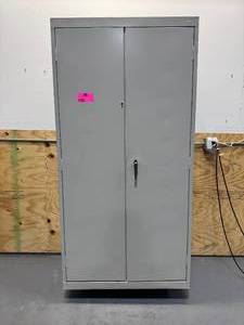 lot 144 image: SANDUSKY Storage Cabinet 72in(H) x 36in(W) x 24in(D) - DAMAGED