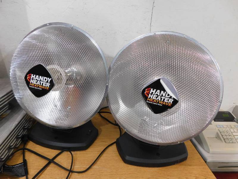 lot 58 image: (2) HANDY HEATER 1200-Watt Electric Oscillating Ceramic Parabolic Space Heater