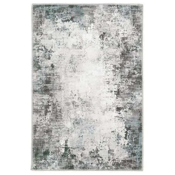 lot 67 image: (2) Home Decorators Collection Harmony Gray Doormat 2 ft. x 3 ft. Indoor Machine Washable Scatter Rug