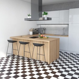 lot 42 image: Traffic Master  Black and White Checkered 12 in. x 12 in. Peel and Stick Vinyl Tile (360 sq. ft )