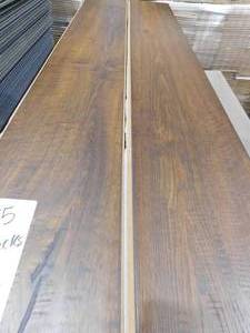lot 35 image: Dark Brown 8 x 54 Click Plank Laminate Water Resistant Flooring With Pad (365 sq.ft)