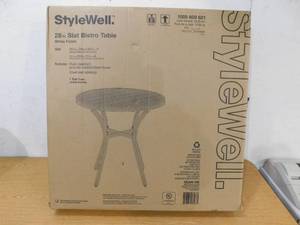 lot 71 image: Style well 28 Slat bistro table white finish