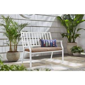 lot 76 image: Harbor Point 45 in. 2-Person White Steel Bench