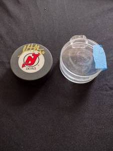 lot 90 image: Martin Brodeur signed hockey puck certified