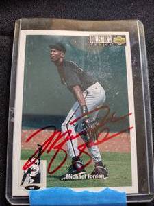 lot 37 image: Michael Jordan MLB autographed card.