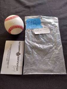 lot 95 image: Joe Mauer Twins signed baseball certified